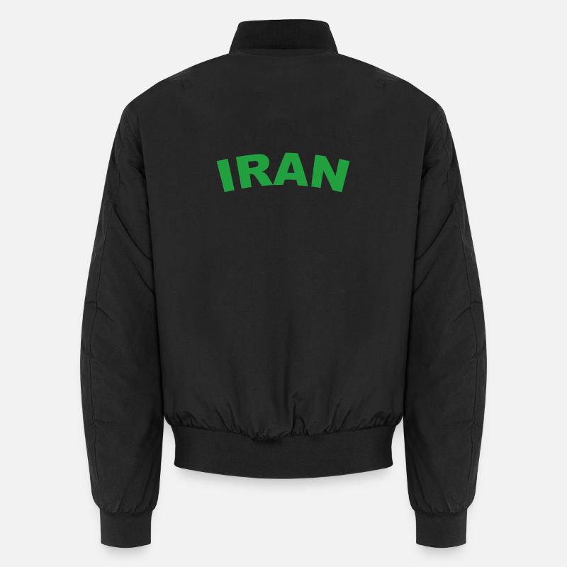 Iran in Grün – Kraftvolles Textdesign Unisex Bomberjacke