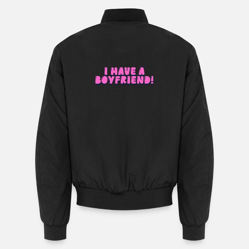 I have boyfriend! - Unisex Bomber Jacket - black