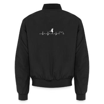 Highland Dancing Herzschlag Schottische Volkskunst - Unisex Bomberjacke - Schwarz - Hinten - AI Model Male 185 light (185cm)