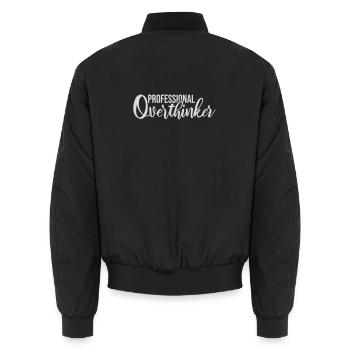 Professional Overthinker Lustig Grübeln Angst Logo - Unisex Bomberjacke - Schwarz - Hinten - AI Model Male 185 light (185cm)
