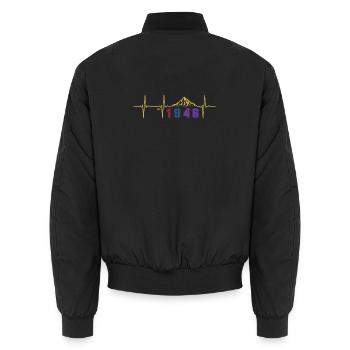 Vintage-Blumen 80 Jahre Achtzigjähriges Geschenk 1946 - Unisex Bomberjacke - Schwarz - Hinten - AI Model Male 185 light (185cm)