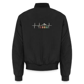 Vintage-Zitat: 40 Jahre vierziger Party 1986 - Unisex Bomberjacke - Schwarz - Hinten - AI Model Male 185 light (185cm)