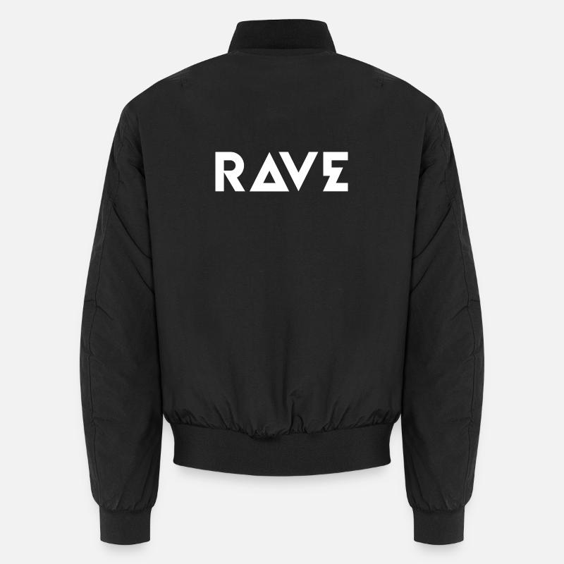 RAVE Geometric Bold Logo - Unisex Bomber Jacket - black