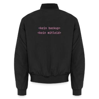 Kein Backup Kein Mitleid IT-Berater Admin - Unisex Bomberjacke - Schwarz - Hinten - AI Model Male 185 light (185cm)