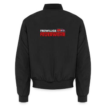 Feuerwehr Geschenkidee - Unisex Bomberjacke - Schwarz - Hinten - AI Model Male 185 light (185cm)