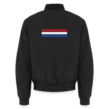 Niederlande Flagge Minimal - Fahne Fan Streifen De - Unisex Bomberjacke - Schwarz - Hinten - AI Model Male 185 light (185cm)