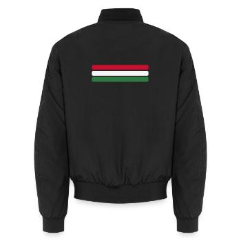Ungarn Flagge Minimal - Fahne Fan Streifen Design - Unisex Bomberjacke - Schwarz - Hinten - AI Model Male 185 light (185cm)
