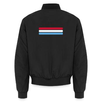 Luxemburg Flagge Minimal - Fahne Fan Streifen Desi - Unisex Bomberjacke - Schwarz - Hinten - AI Model Male 185 light (185cm)