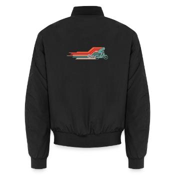  50cc Mofa Mofaroller Moped Mofafahrer Vintage - Unisex Bomberjacke - Schwarz - Hinten - AI Model Male 185 light (185cm)