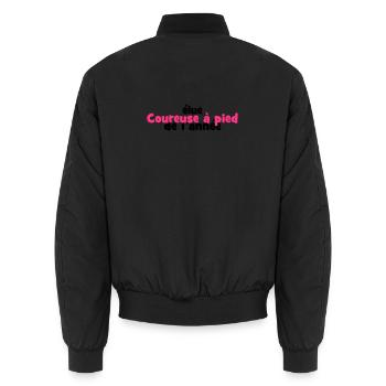 Laufen / Running / Jogging / Joggen / Marathon - Unisex Bomberjacke - Schwarz - Hinten - AI Model Male 185 light (185cm)