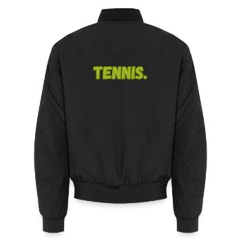Tennis Tennispieler Green Retro - Unisex Bomber Jacket - black - Back - AI Model Male 185 light (185cm)