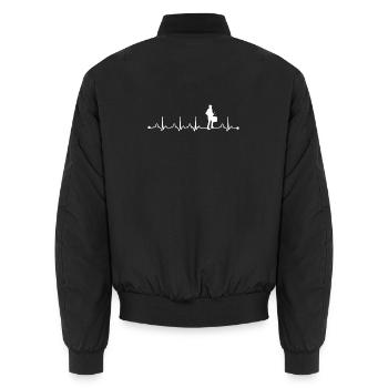 Caisse claire Joueur de Fanfare Papa Drumline - Bomber unisexe - noir - Dos - AI Model Male 185 light (185cm)