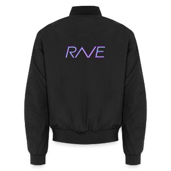 Rave-Ligatur - Unisex Bomberjacke - Schwarz - Hinten - AI Model Male 185 light (185cm)