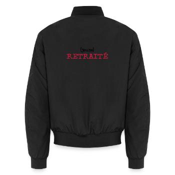 (Young) Retired - Unisex Bomberjacke - Schwarz - Hinten - AI Model Male 185 light (185cm)