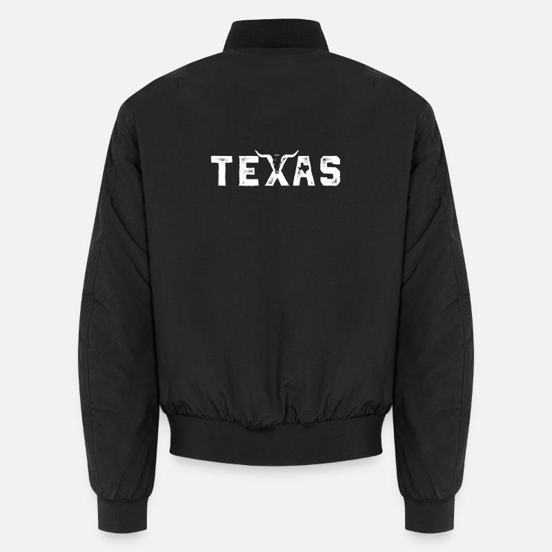 Texas Bold Distressed Wordmark Unisex Bomber Jacket