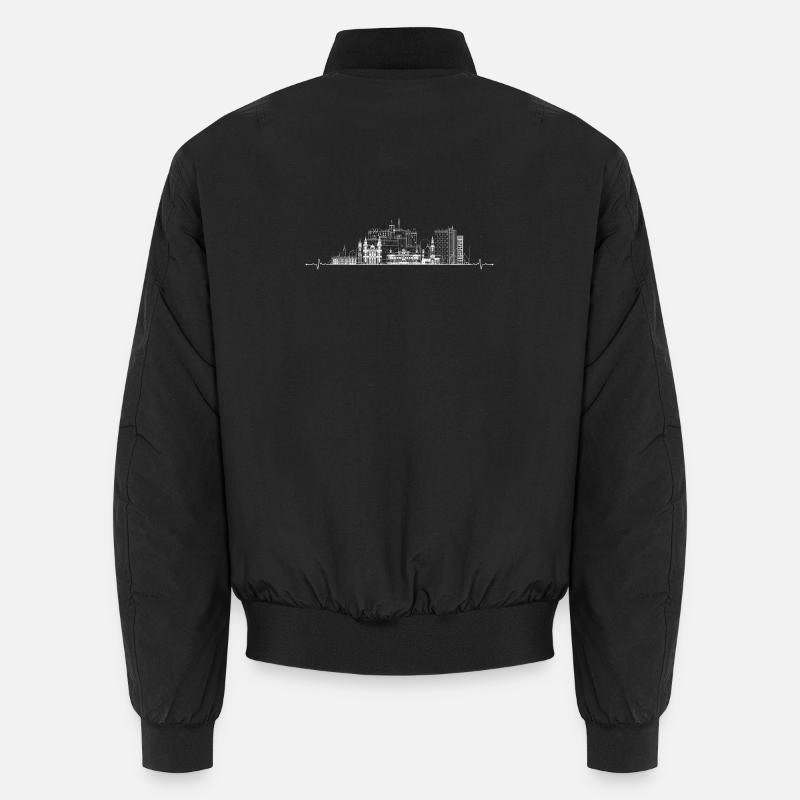 City Pulse Skyline Line Art Unisex Bomber Jacket