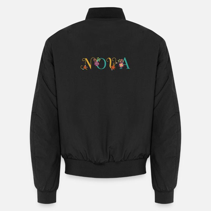 NOVA Name Art avec des fleurs brodées Bomber unisexe