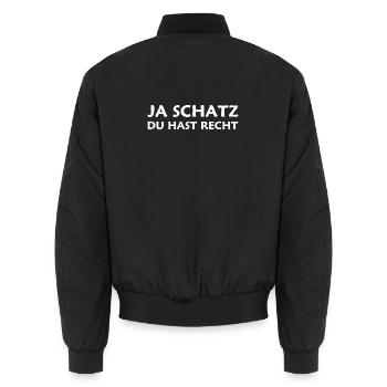 Ja Schatz du hast recht - Unisex Bomberjacke - Schwarz - Hinten - AI Model Male 185 light (185cm)