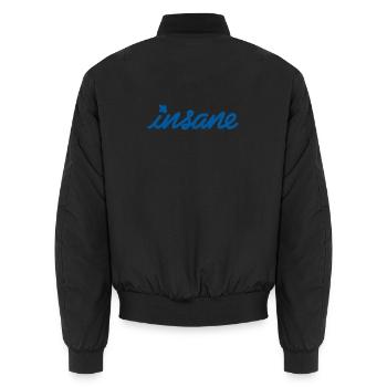 Insane Mindset – Setze ein Style-Statement - Unisex Bomberjacke - Schwarz - Hinten - AI Model Male 185 light (185cm)