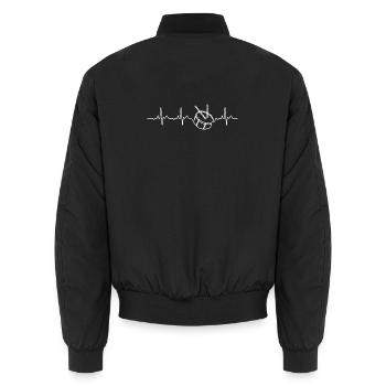 Percussion Battement de cœur Fanfare Gif - Bomber unisexe - noir - Dos - AI Model Male 185 light (185cm)