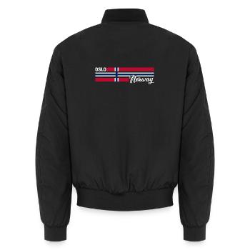 Oslo - Drapeau de la Norvège - Norvège - Drapeau norvégien - Bomber unisexe - noir - Dos - AI Model Male 185 light (185cm)