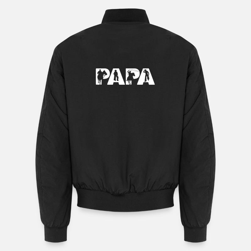 Reiten Cowboy Papa Vatertag Geschenk Väter Unisex Bomberjacke