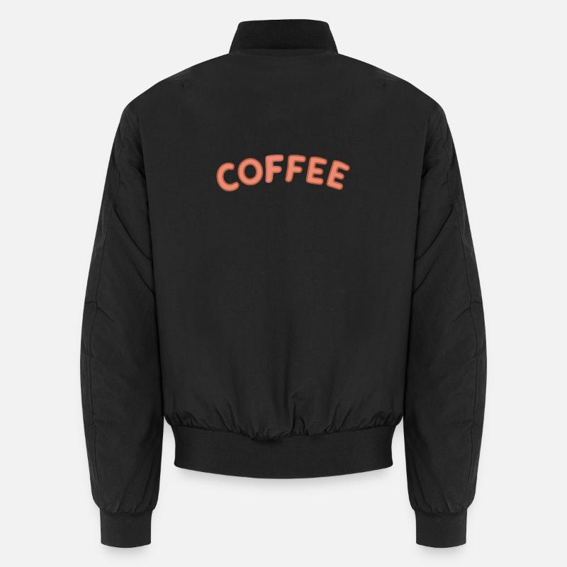 Coffee Letterpress Bow - Unisex Bomber Jacket - black