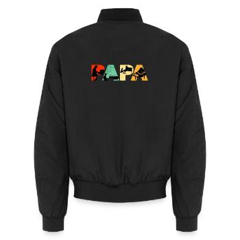 Piano Papa Père musical drôle Claviériste - Bomber unisexe - noir - Dos - AI Model Male 185 light (185cm)