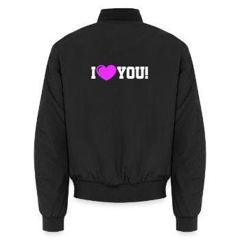 I love you - Ich Liebe Dich - Unisex Bomberjacke - Schwarz - Hinten - AI Model Male 185 light (185cm)