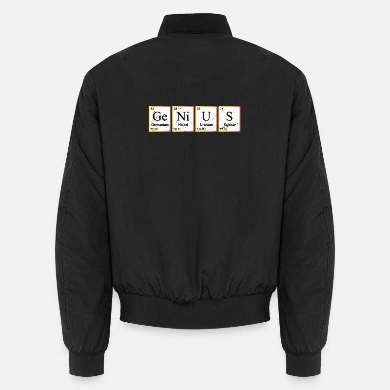 Genius Periodic Table Elements Chemistry - Unisex Bomber Jacket - black