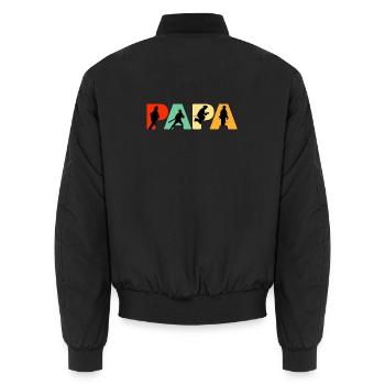Papa Feuerwehrmann Retro Feuerwehrmann Held Papa - Unisex Bomberjacke - Schwarz - Hinten - AI Model Male 185 light (185cm)