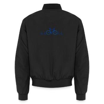 Bicycle Heartbeat Mountain Bike - Unisex Bomber Jacket - black - Back - AI Model Male 185 light (185cm)