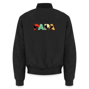Cavalier Papa Art équestre de silhouettes - Bomber unisexe - noir - Dos - AI Model Male 185 light (185cm)