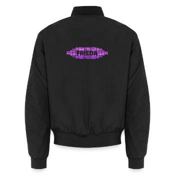 Geschenk für Frieda - Unisex Bomberjacke - Schwarz - Hinten - AI Model Male 185 light (185cm)