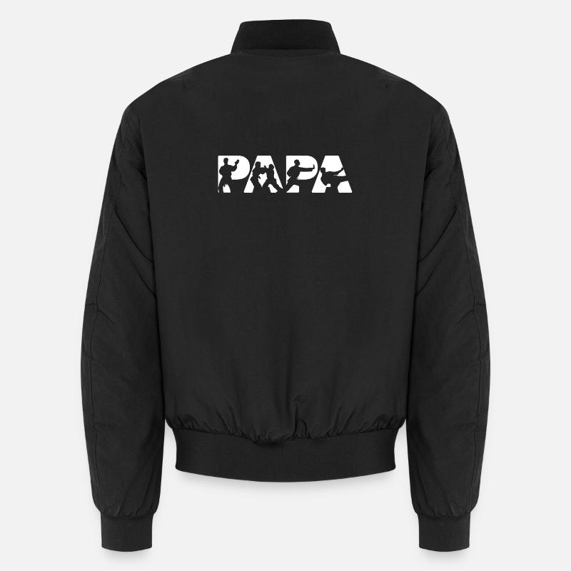 Judo Papa Martial Arts Master Silhouette Unisex Bomber Jacket