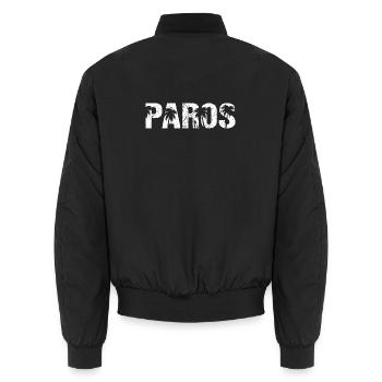 Paros Palm Island Greece - Unisex Bomber Jacket - black - Back - AI Model Male 185 light (185cm)