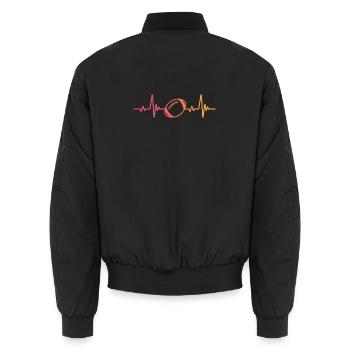 rugby sunset battement de coeur rugby rugbyman - Bomber unisexe - noir - Dos - AI Model Male 185 light (185cm)