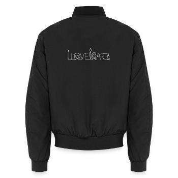 I Love Art Minimalist Painter Monoline - Unisex Bomber Jacket - black - Back - AI Model Male 185 light (185cm)