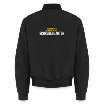 Kleingarten Schrebergarten Gärtner Geschenk Spruch - Unisex Bomberjacke - Schwarz - Hinten - AI Model Male 185 light (185cm)