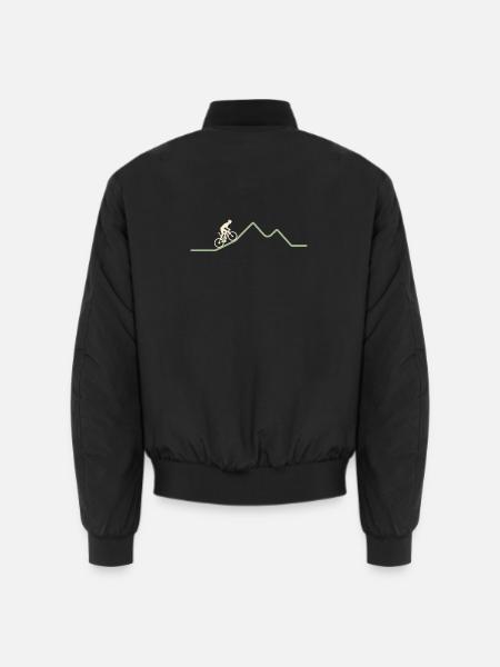 Mountainbike Berglinie – Minimalistisches Motiv - Unisex Bomberjacke - Schwarz