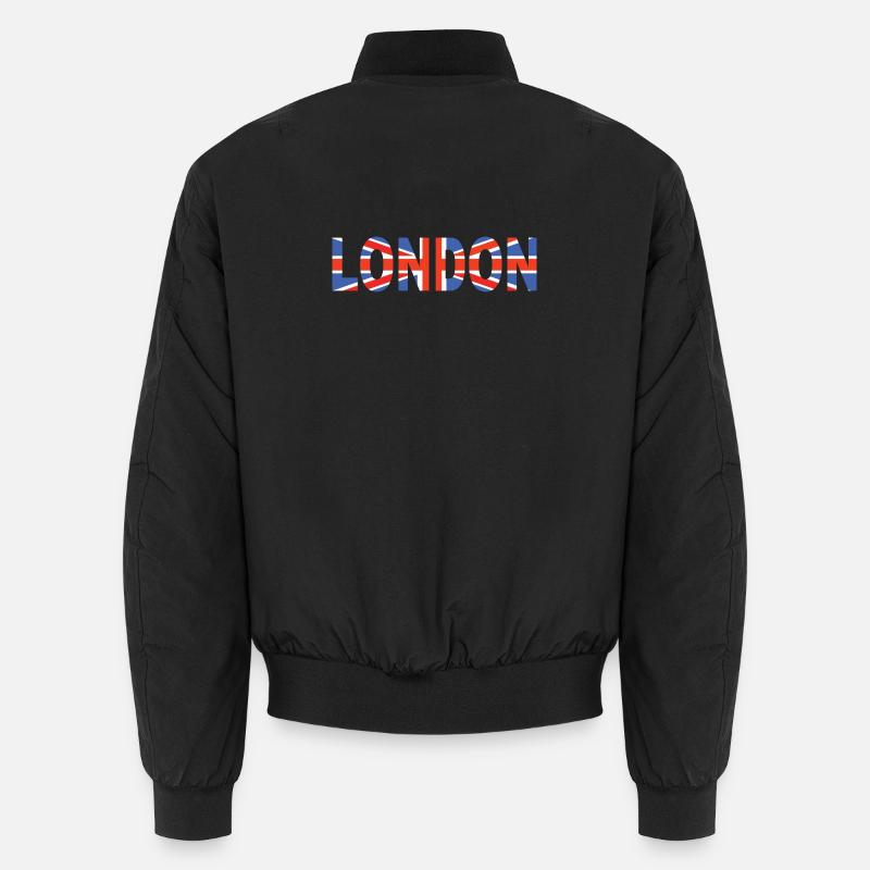 London hingelegt mit Flagge Unisex Bomberjacke