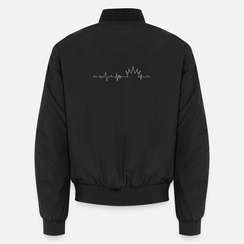 Crowned Heartbeat Pattern Unisex Bomber Jacket