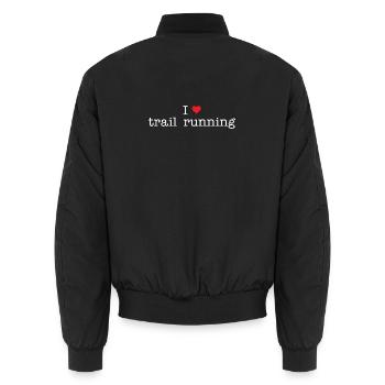 Ich liebe Trailrunning - Unisex Bomberjacke - Schwarz - Hinten - AI Model Male 185 light (185cm)