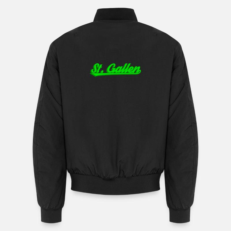 StGallen Neon Lettering - Unisex Bomber Jacket - black