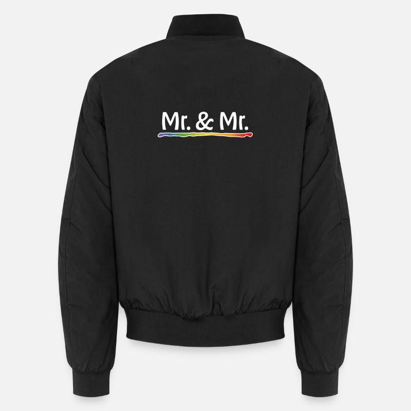 Regenbogen Mr and Mr schwule Hochzeit Unisex Bomberjacke