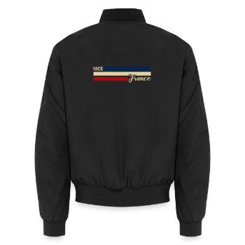 France - Nice - Nizza - Frankreich - Flagge - Stre - Unisex Bomberjacke - Schwarz - Hinten - AI Model Male 185 light (185cm)