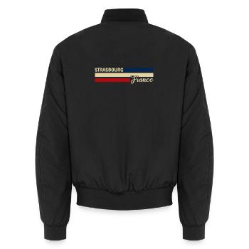 France - Strasbourg - Straßburg - Frankreich - Unisex Bomberjacke - Schwarz - Hinten - AI Model Male 185 light (185cm)