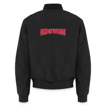 Come On You Reds! Stadium Cheer - Unisex Bomber Jacket - black - Back - AI Model Male 185 light (185cm)