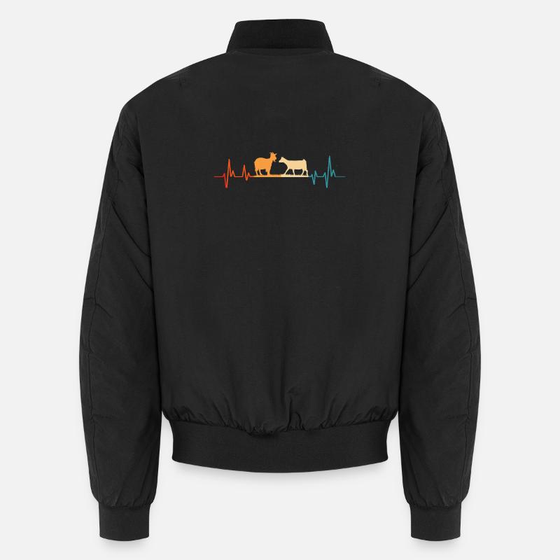Goat heartbeat gift goats - Unisex Bomber Jacket - black