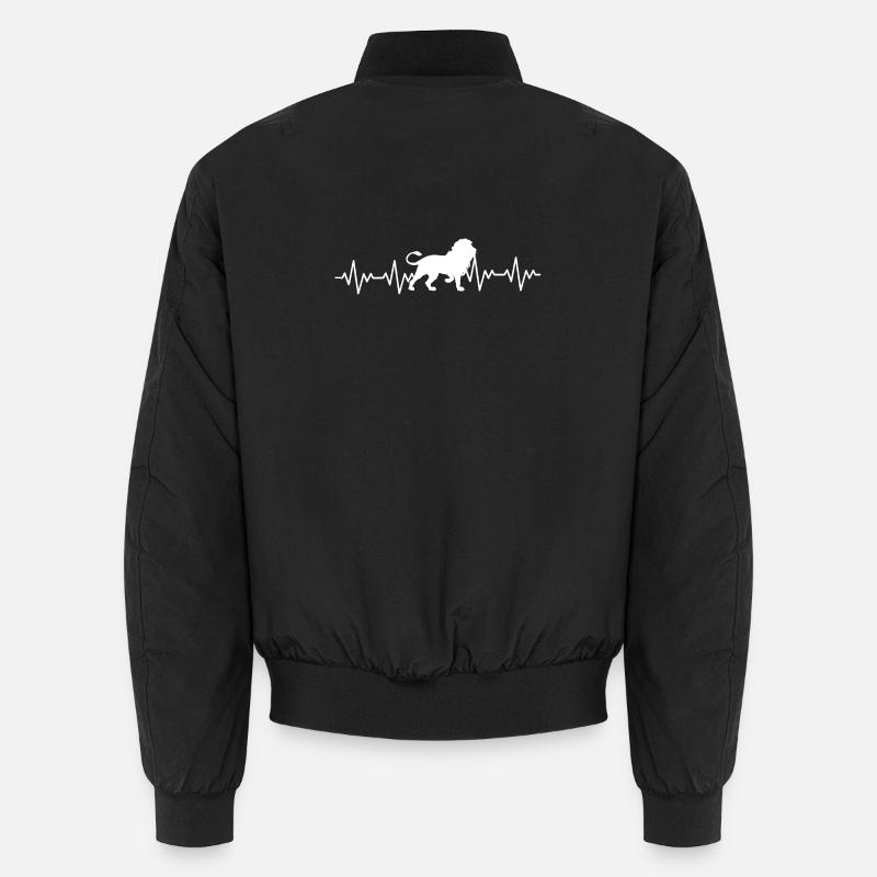Löwe EKG Herzschlag Unisex Bomberjacke